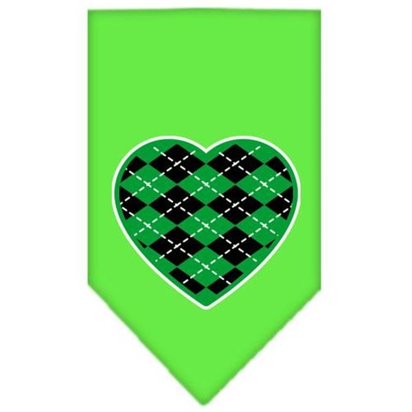 Unconditional Love Argyle Heart Green Screen Print Bandana Lime Green Large UN757674